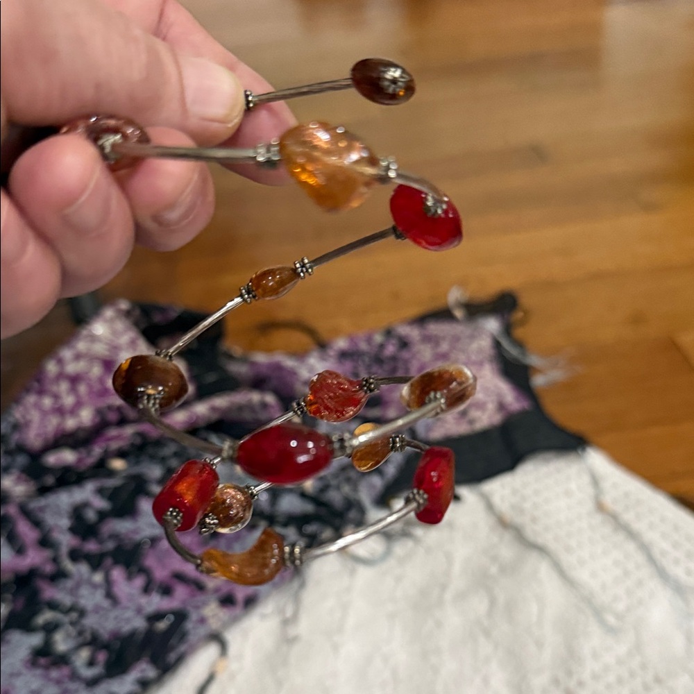 Red and Orange Beaded Bracelet
